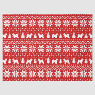 Tibeter Terrier Silhouetten Weihnachtsmuster Seidenpapier