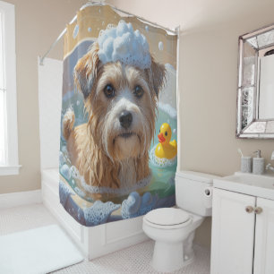 Tibeter Terrier Sloppy Sleepy Niedlich Funny Duschvorhang