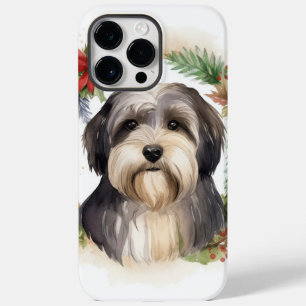 Tibeter Terrier Weihnachtskranz Festliche Jungfrau Case-Mate iPhone 14 Pro Max Hülle