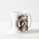 Tibeter Terrier Weihnachtskranz Festliche Jungfrau Kaffeetasse (VorderseiteRechts)