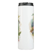 Tibeter Terrier Weihnachtskranz Festliche Jungfrau Thermosbecher (Rückseite)