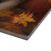 Tibeter Terrier Welpe Herbst Kürbis Schneidebrett (Ecke)