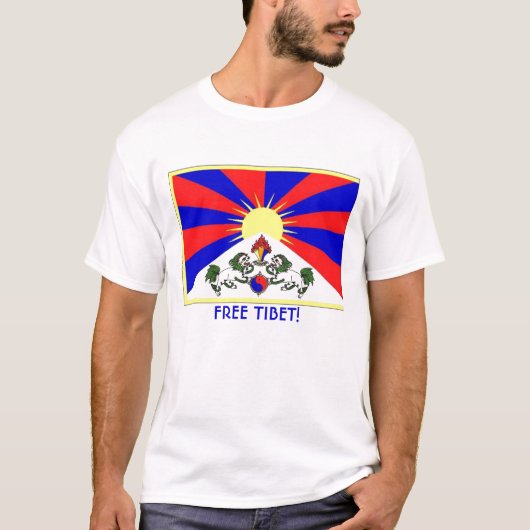 Tibetflagge, FREIES TIBET! T-Shirt (Vorderseite)