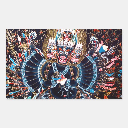 tibetisch-buddhistische Kunst (Chemckok Heruka) Rechteckiger Aufkleber (Vorderseite)