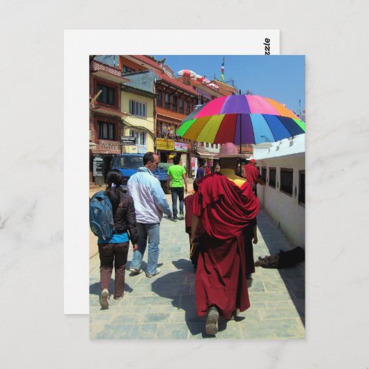 tibetisch-buddhistischer Monk Great Supa Boudha Ka Postkarte (Vorne/Hinten)