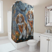 Tibetisch-Spaniel Halloween Spooky Duschvorhang (Beispiel)