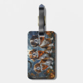 Tibetisch-Spaniel Halloween Spooky Gepäckanhänger (Rückseite vertikal)