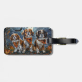 Tibetisch-Spaniel Halloween Spooky Gepäckanhänger (Rückseite horizontal)