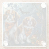 Tibetisch-Spaniel Halloween Spooky Glasuntersetzer (Rückseite)