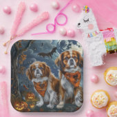 Tibetisch-Spaniel Halloween Spooky Pappteller (Party)