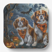 Tibetisch-Spaniel Halloween Spooky Pappteller (Vorderseite)