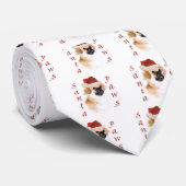 Tibetisch-Spaniel Santa Paws Krawatte (Gerollt)