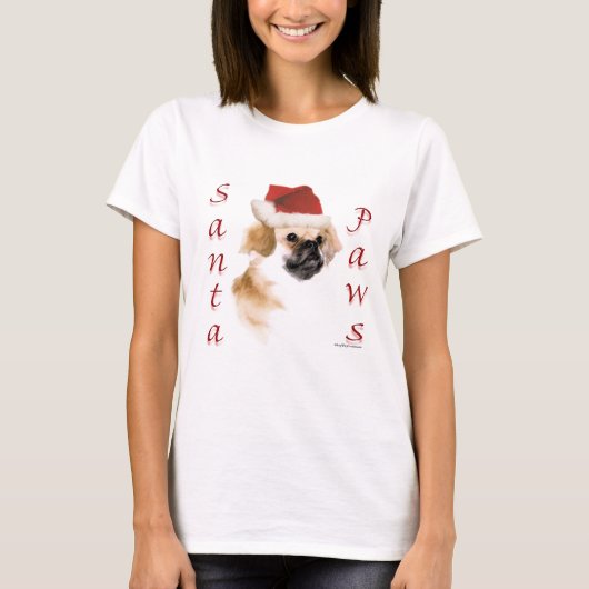 Tibetisch-Spaniel Santa Paws T-Shirt (Vorderseite)
