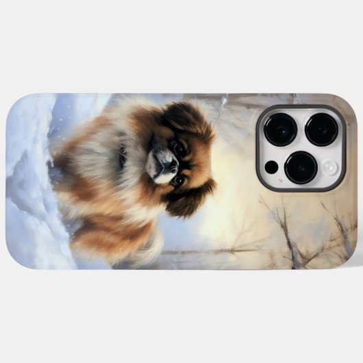 Tibetisch-Spanier lassen Weihnachten schneeweilen Case-Mate iPhone Hülle (Rückseite (Horizontal))