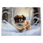 Tibetisch-Spanier lassen Weihnachten schneeweilen Große Geschenktüte (Vorderseite)