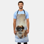 Tibetisch-Spanier lassen Weihnachten schneeweilen Schürze (Getragen)