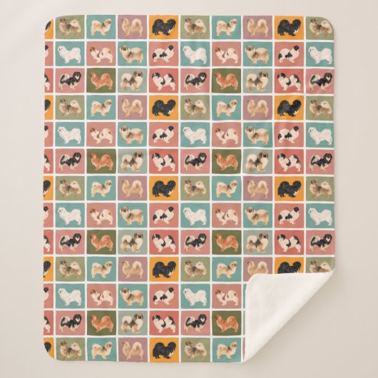 Tibetisch-Spanisch Mehrfarbig Sherpa Blanket Sherpadecke (Vorderseite)