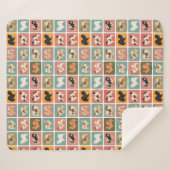 Tibetisch-Spanisch Mehrfarbig Sherpa Blanket Sherpadecke (Vorderseite (Horizontal))