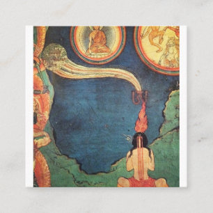 tibetische buddhistische Darstellung von Tummo Quadratische Visitenkarte