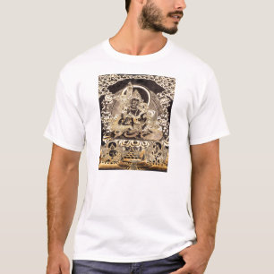 Tibetische buddhistische Kunst in Schwarz und Gold T-Shirt
