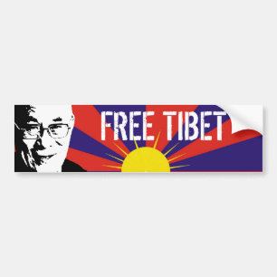 tibetische Flagge, Dalai Lama, FREE TIBET Autoaufkleber
