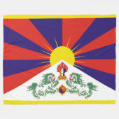 tibetische Flagge Fleecedecke (Vorderseite (Horizontal))