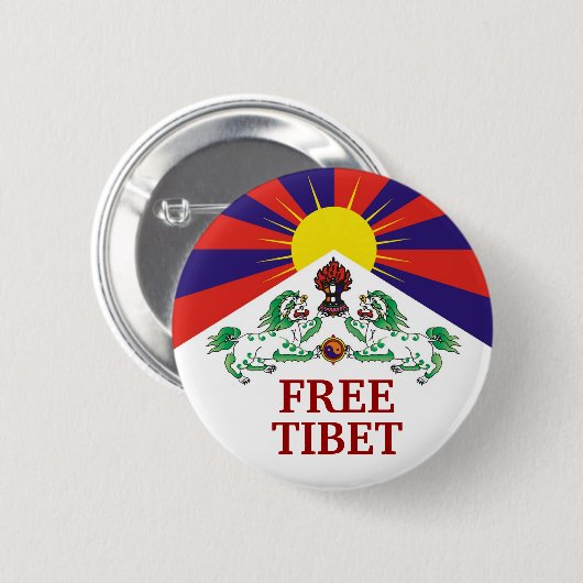 Tibetische Flagge, FREI, TIBET Button (Vorne & Hinten)