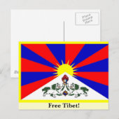 Tibetische Flagge - Freies Tibet! Postkarte (Vorne/Hinten)