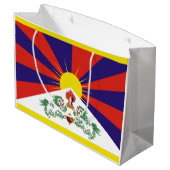 tibetische Flagge Große Geschenktüte (Rückseite Schrägansicht)