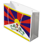 tibetische Flagge Große Geschenktüte (Vorderseite Schrägansicht)