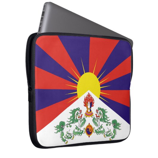 tibetische Flagge Laptopschutzhülle (Vorne Rechts)