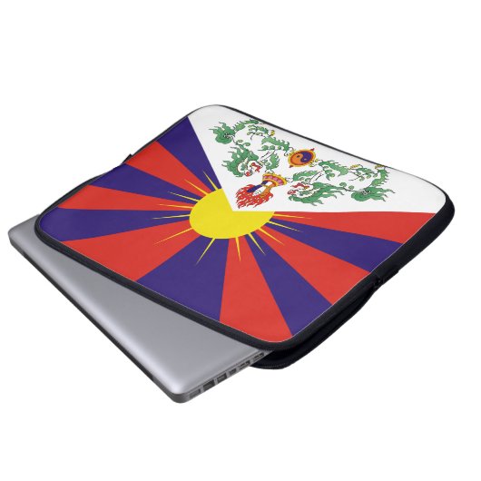 tibetische Flagge Laptopschutzhülle (Vorne Knopf)