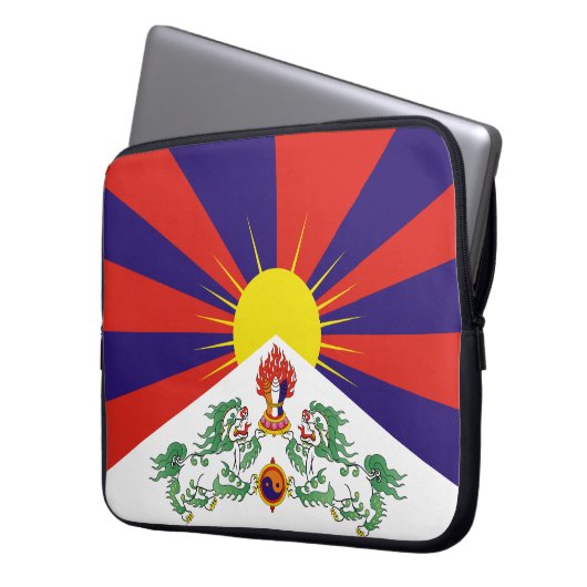 tibetische Flagge Laptopschutzhülle (Vorderseite Links)