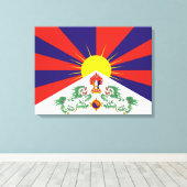 tibetische Flagge Leinwanddruck (Insitu (Holzboden))