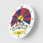 tibetische Flagge & patriotische Zuhause /Design Runde Wanduhr (Winkel)