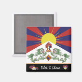 tibetische Flagge & Tibet - Reise Himalaya/Lhasa Magnet (Vorderseite/Rückseite)