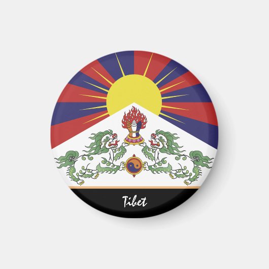 tibetische Flagge & Tibet - Reise Himalaya/Lhasa Magnet (Vorne)