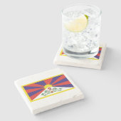 tibetische Flagge (Tibet) Steinuntersetzer (Seitenansicht)