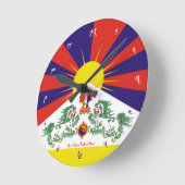 tibetische Flaggenüberwachung - Zeit für Tibet und Runde Wanduhr (Winkel)