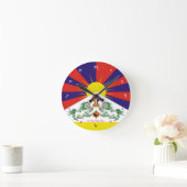 tibetische Flaggenüberwachung - Zeit für Tibet und Runde Wanduhr (Zuhause)