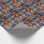 Tibetische Hunde Spaniens zu Halloween-Kostümen Geschenkpapier (Ecke)