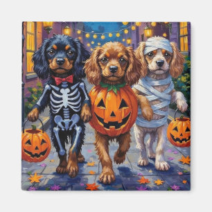Tibetische Hunde Spaniens zu Halloween-Kostümen Magnet