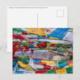 Tibetische Landschaft mit Gebetsfahnen - Himalaja Postkarte