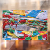 tibetische Landschaft mit Gebetsfahnen - Himalaya Fensteraufkleber (Blatt 2)