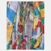 tibetische Landschaft mit Gebetsfahnen - Himalaya Fleecedecke (Vorderseite)