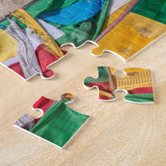 tibetische Landschaft mit Gebetsfahnen - Himalaya Puzzle (Seite)