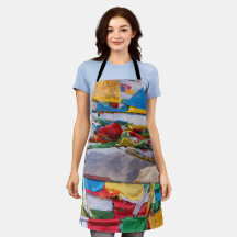 tibetische Landschaft mit Gebetsfahnen - Himalaya