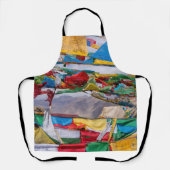 tibetische Landschaft mit Gebetsfahnen - Himalaya Schürze (Vorderseite)