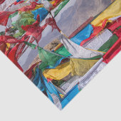 tibetische Landschaft mit Gebetsfahnen - Himalaya Seidenpapier (Ausschnitt)