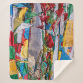 tibetische Landschaft mit Gebetsfahnen - Himalaya Sherpadecke (Vorderseite)